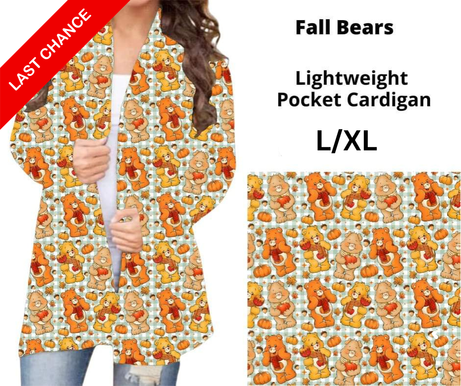 Fall Bears Pocket Cardigan