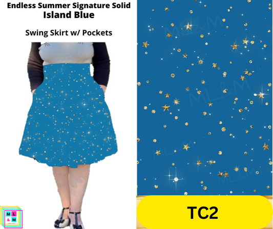 Island Blue Swing Skirt