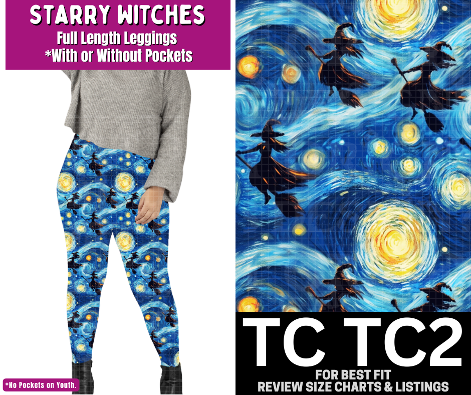 Starry Witches Full Length Leggings w/ Pockets