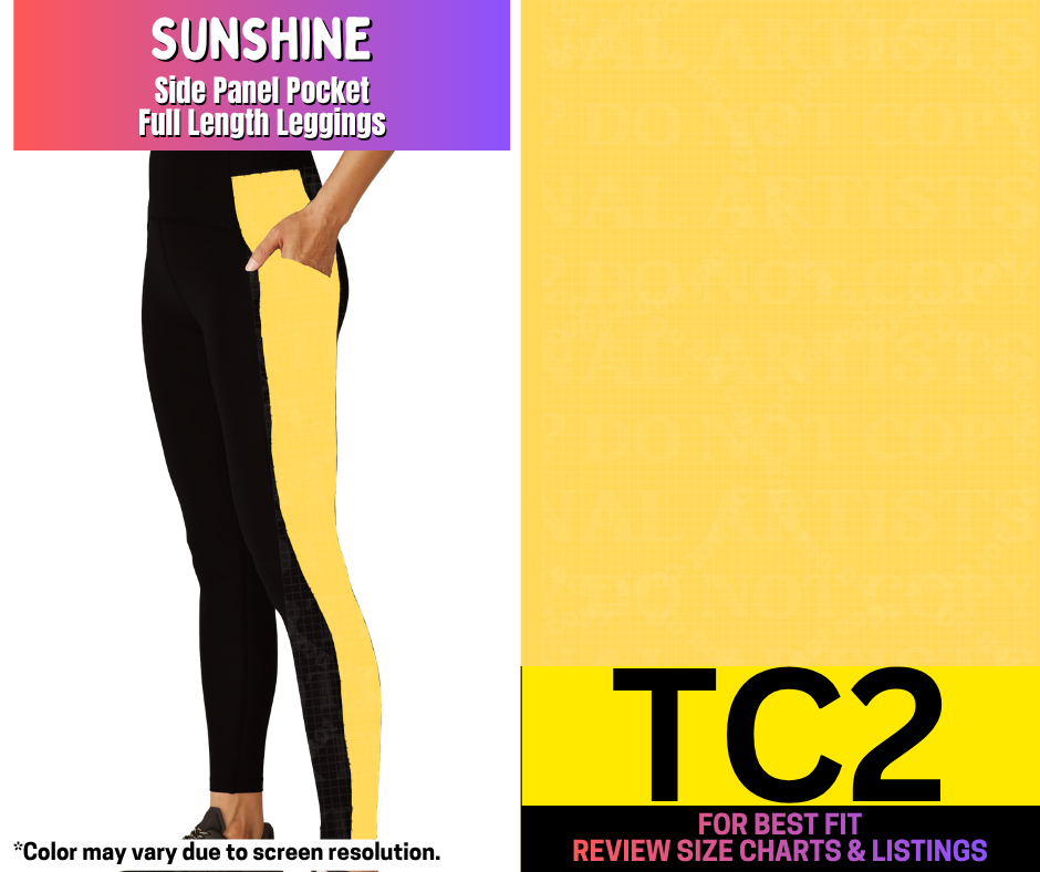 Sunshine Full Length Leggings w/ Side Leg Designs