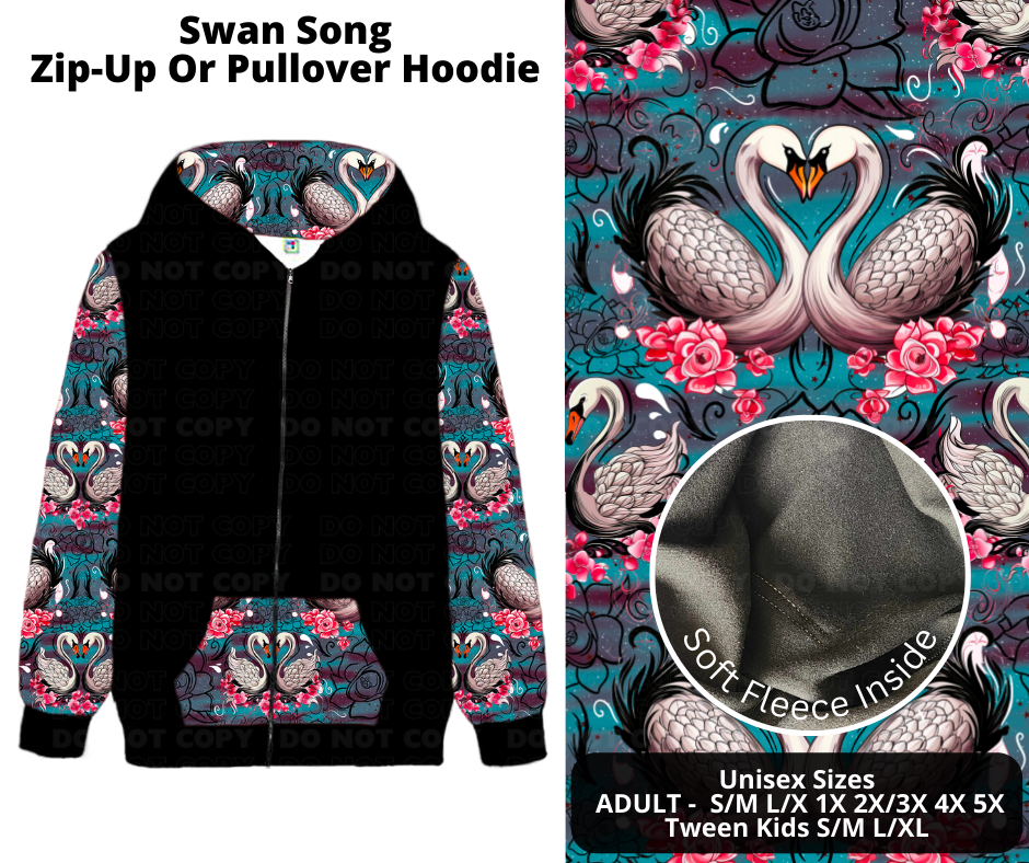 Preorder! Closes 11/28. ETA Feb. Swan Song Zip-Up or Pullover Hoodie