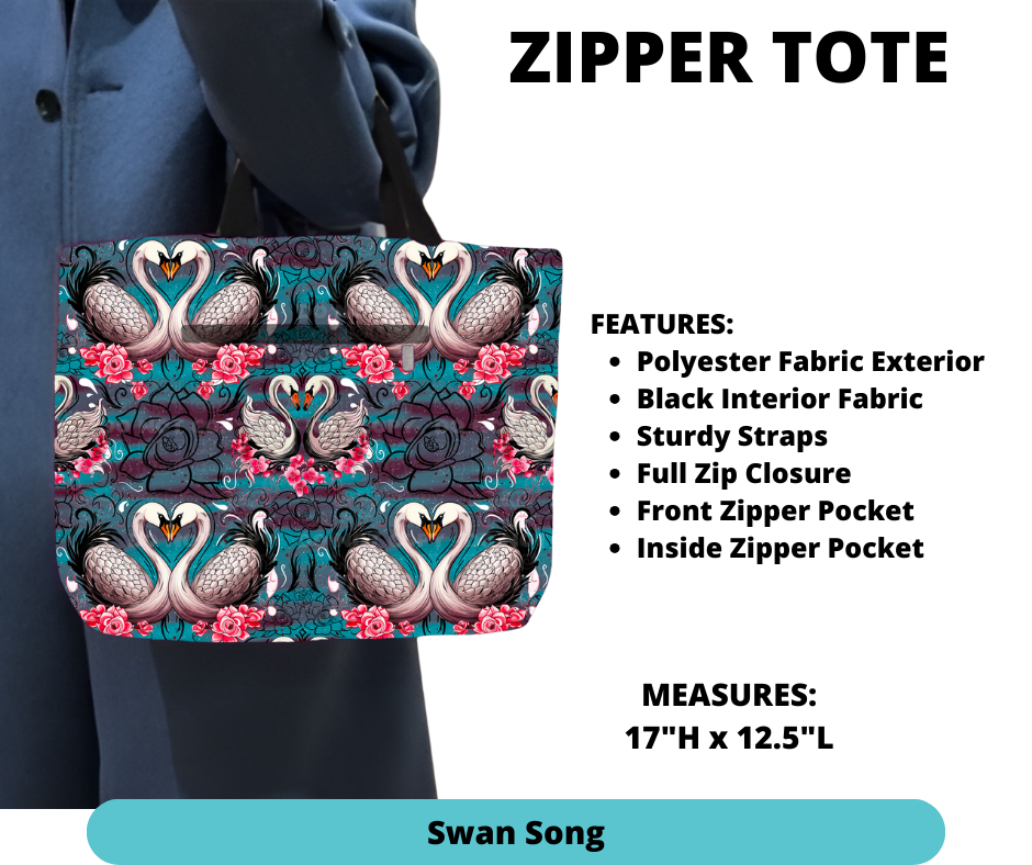 Preorder! Closes 12/4. ETA Feb. Swan Song Zipper Tote