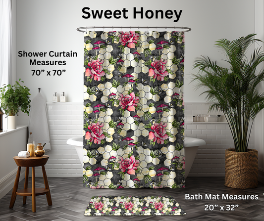 Preorder! Closes 1/6. ETA March. Sweet Honey Custom Shower Curtain and/or Bath Mat