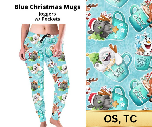 Blue Christmas Mugs Joggers