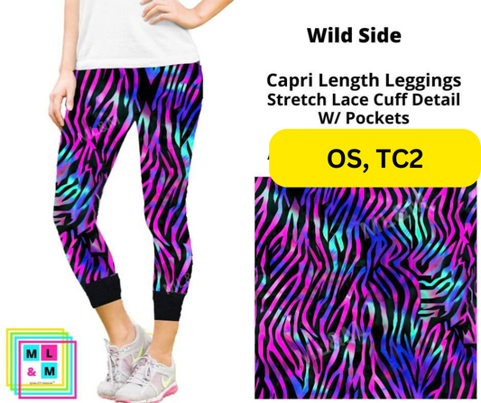 Wild Side Lace Cuff Capris w/ Pockets