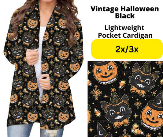 Vintage Halloween Black Pocket Cardigan