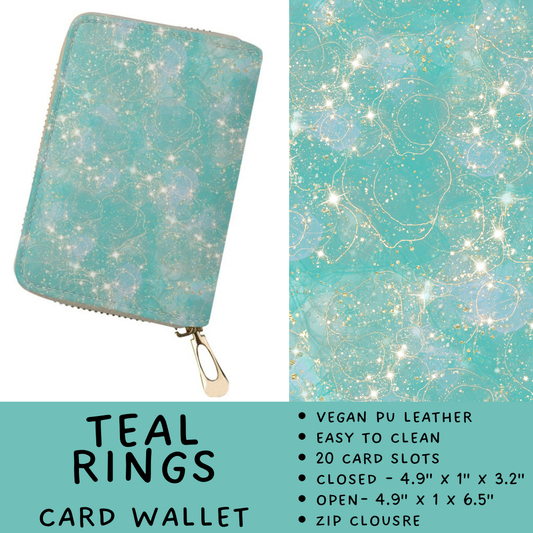 Batch #460 - Zip It Collection - Closes 12/5 - ETA late Jan - Teal Rings Card Wallet