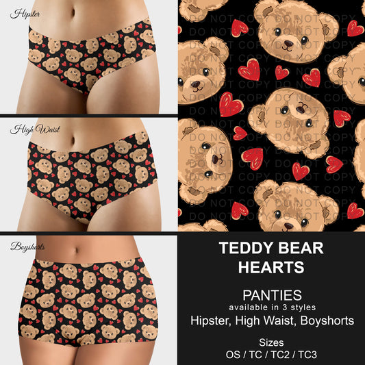 B306 - Preorder Teddy Bear Hearts Panties (Closes 8/07. ETA mid October)