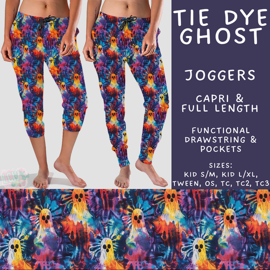 Batch #560 - Halloween 4 - Closes 7/26 - ETA late Sept - Tie Dye Ghost Full and Capri Length Joggers