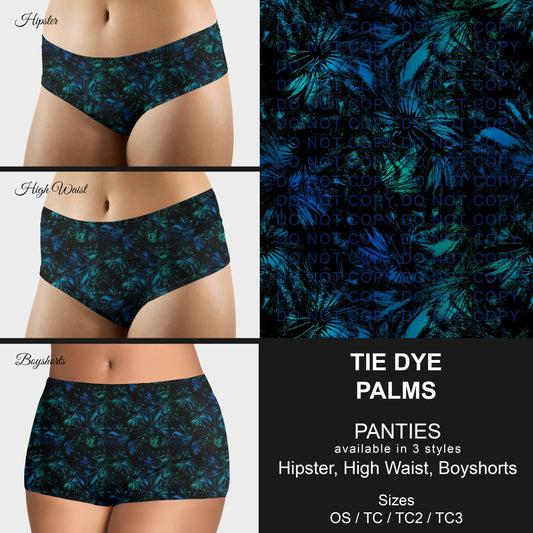 B306 - Preorder Tie Dye Palms Panties (Closes 8/07. ETA mid October)