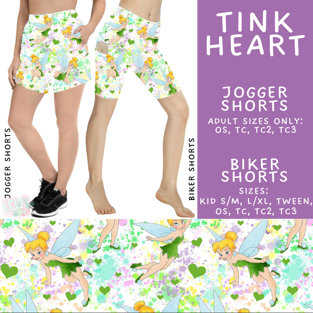 Batch #534 - April Request Run - Closes 5/25 - ETA late July - Tink Heart Biker & Jogger Shorts