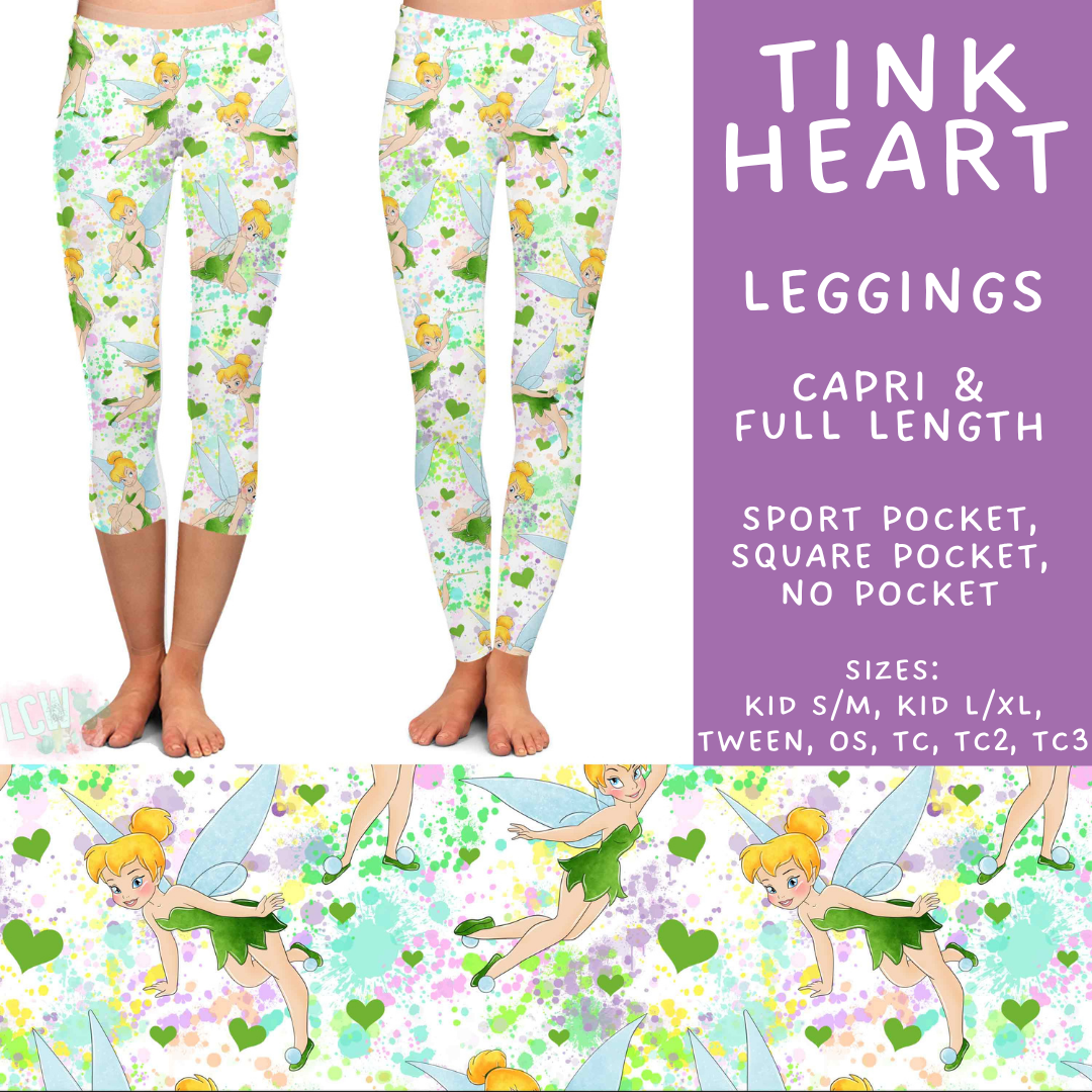 Batch #534 - April Request Run - Closes 5/25 - ETA late July - Tink Heart Full and Capri Length Leggings