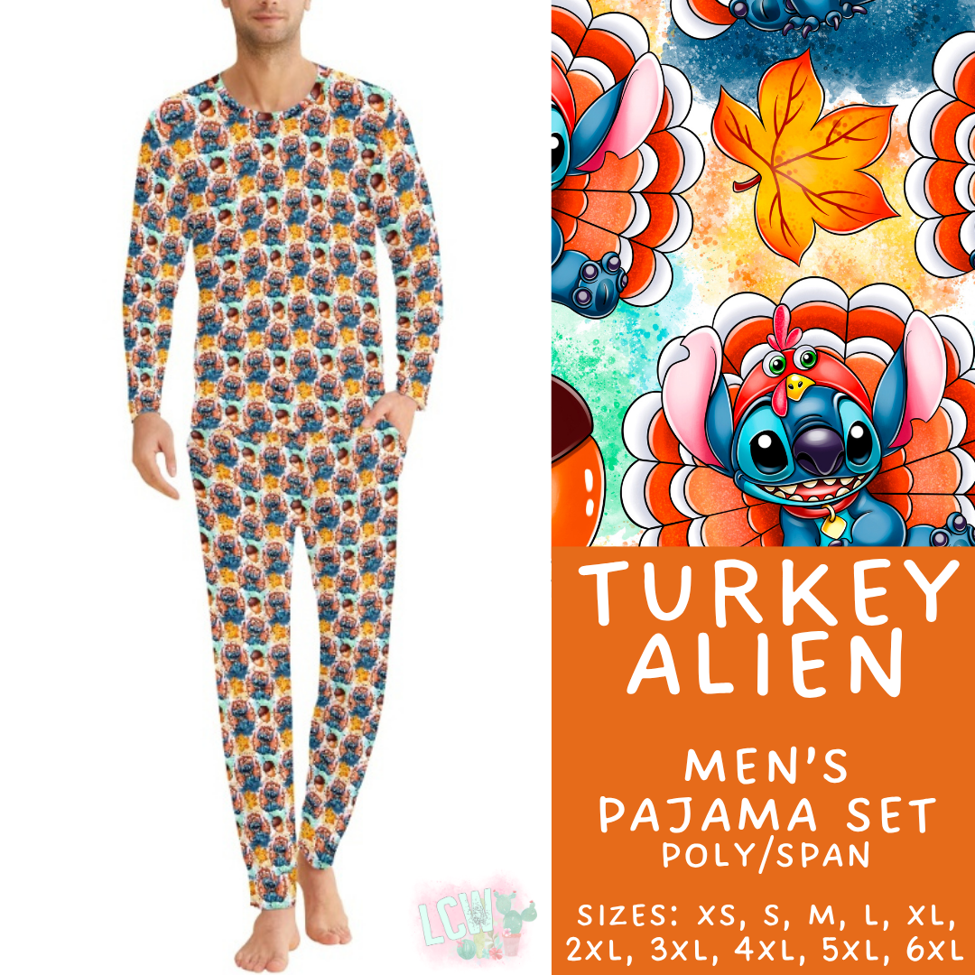 Batch #580 - Fall Family Pajamas 2 - Closes 9/4 - ETA early Nov - Turkey Alien Men's Pajama Set