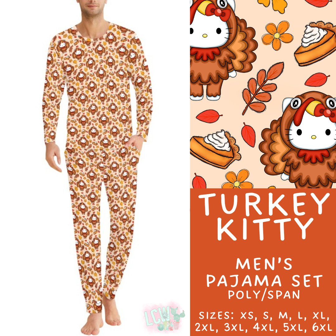 Batch #580 - Fall Family Pajamas 2 - Closes 9/4 - ETA early Nov - Turkey Kitty Men's Pajama Set