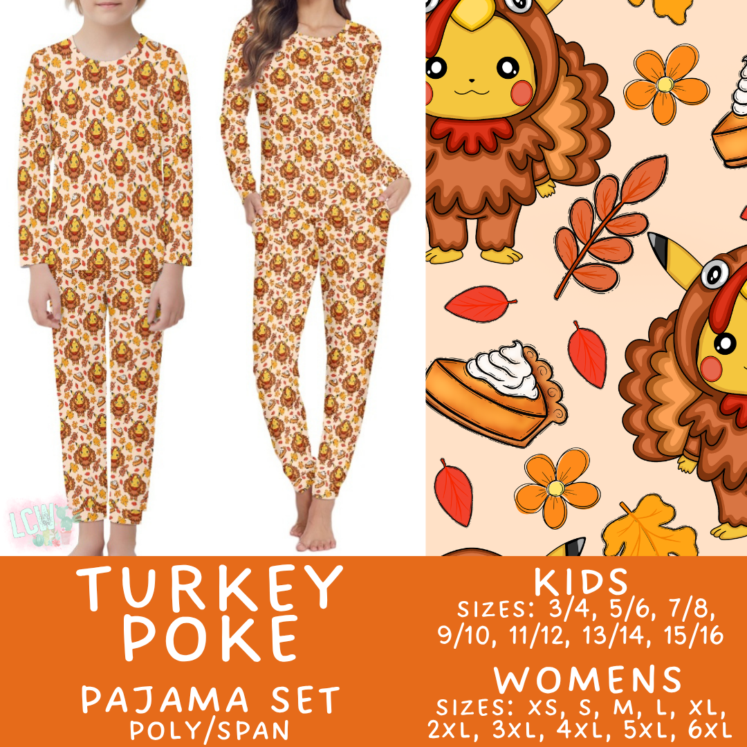 Batch #580 - Fall Family Pajamas 2 - Closes 9/4 - ETA early Nov - Turkey Poke Women's & Kid's Pajama Set