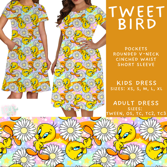 Batch #506 - Cool Characters 13 - Closes 3/20 - ETA late May - Tweet Bird Adult & Kids Dresses