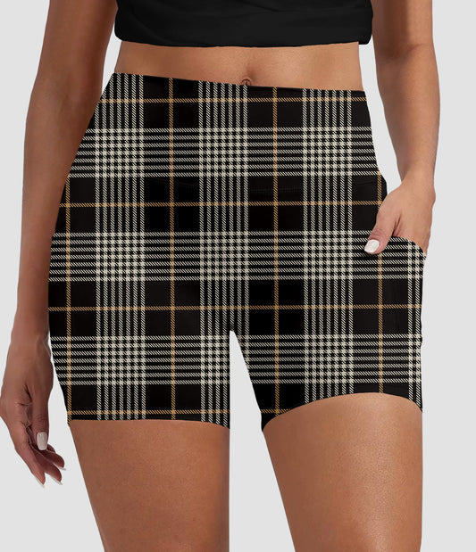 RTS - Talk To Me Plaid Biker Shorts w/ Pockets