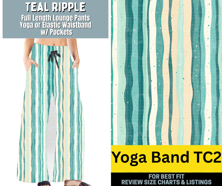 Teal Ripple Full Length Lounge Pants