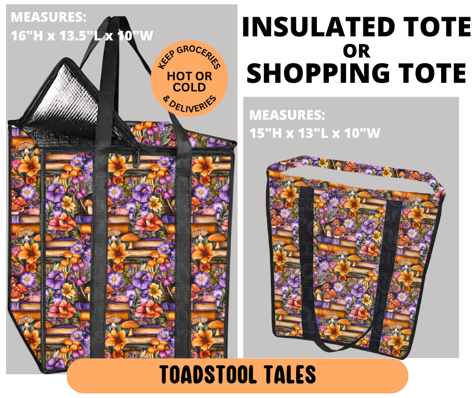 Preorder! Closes 6/29. ETA Sept. Toadstool Tales Shopping & Insulated Tote