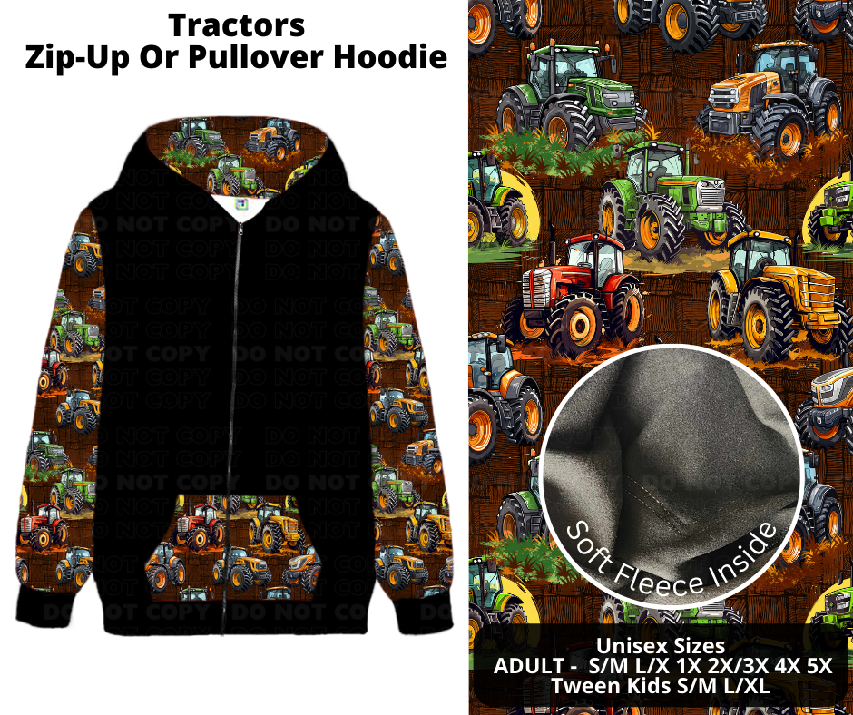 Preorder! Closes 11/27. ETA Feb. Tractors Zip-Up or Pullover Hoodie