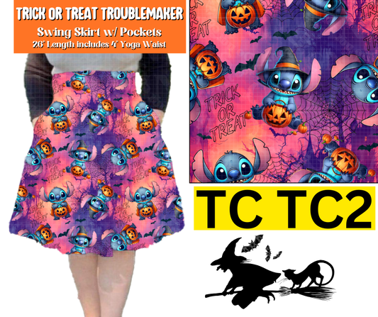 Trick or Treat Troublemaker Swing Skirt