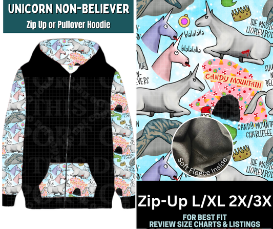 Unicorn Non-Believer Zip-Up Hoodie