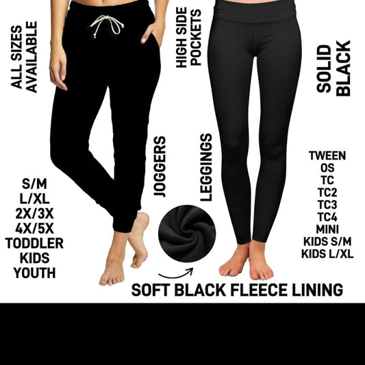 FL3C - Solid Black Fleece-Lined - Preorder Closing 12/2 ETA: Late Feb