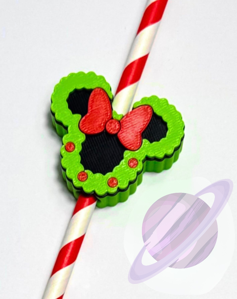 RED NOSE DEER- 3D PRINTED STRAW CHARM