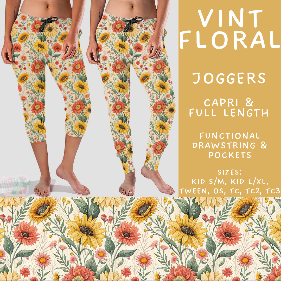 Batch #603 - September Request Run - Closes 10/26 - ETA mid/late Dec - Vint Floral Full and Capri Length Joggers