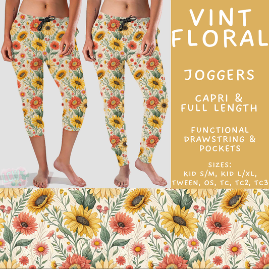 Batch #603 - September Request Run - Closes 10/26 - ETA mid/late Dec - Vint Floral Full and Capri Length Joggers