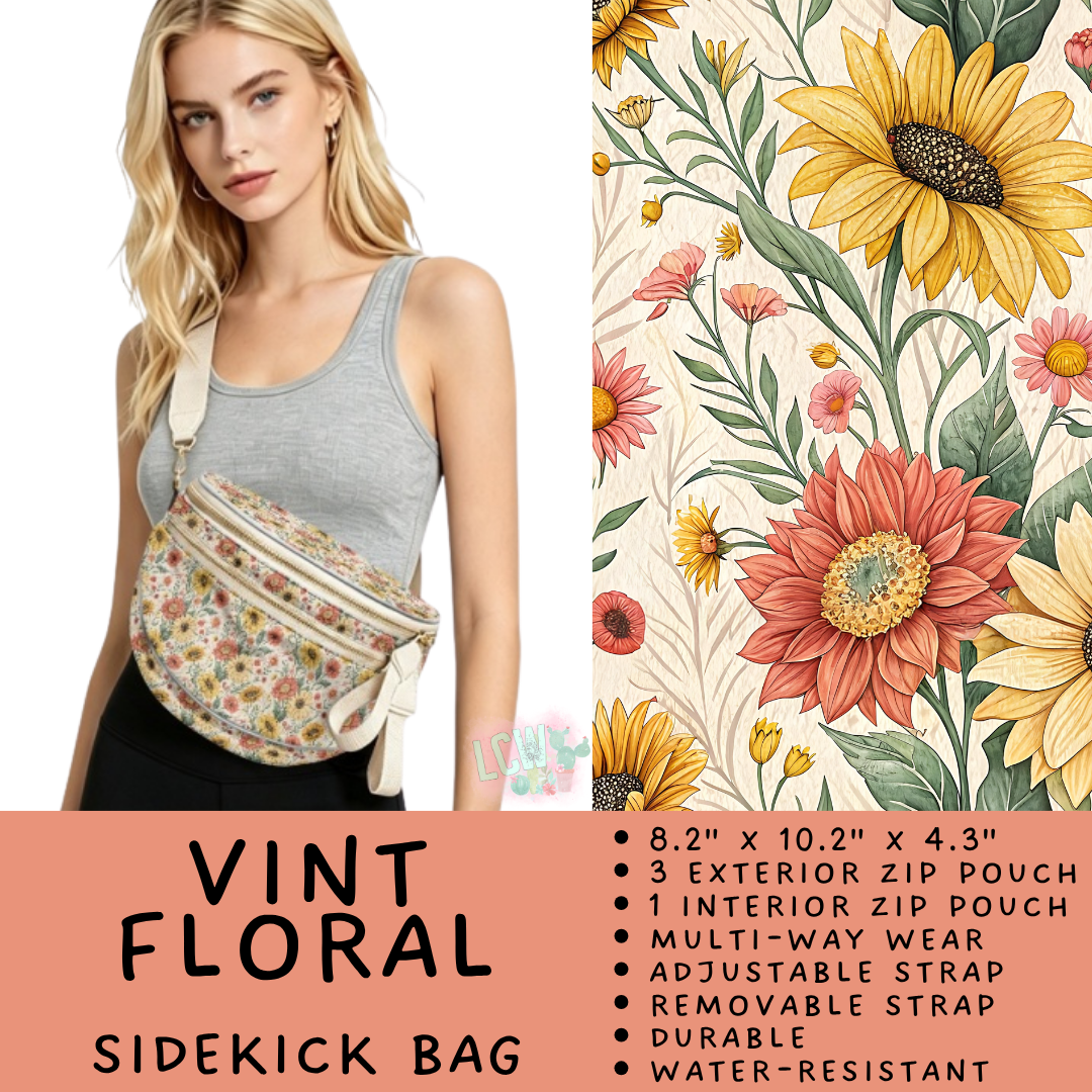 Batch #604 - Sidekick Bag 3 - Closes 10/26 - ETA mid/late Dec - Vint Floral Sidekick Bag