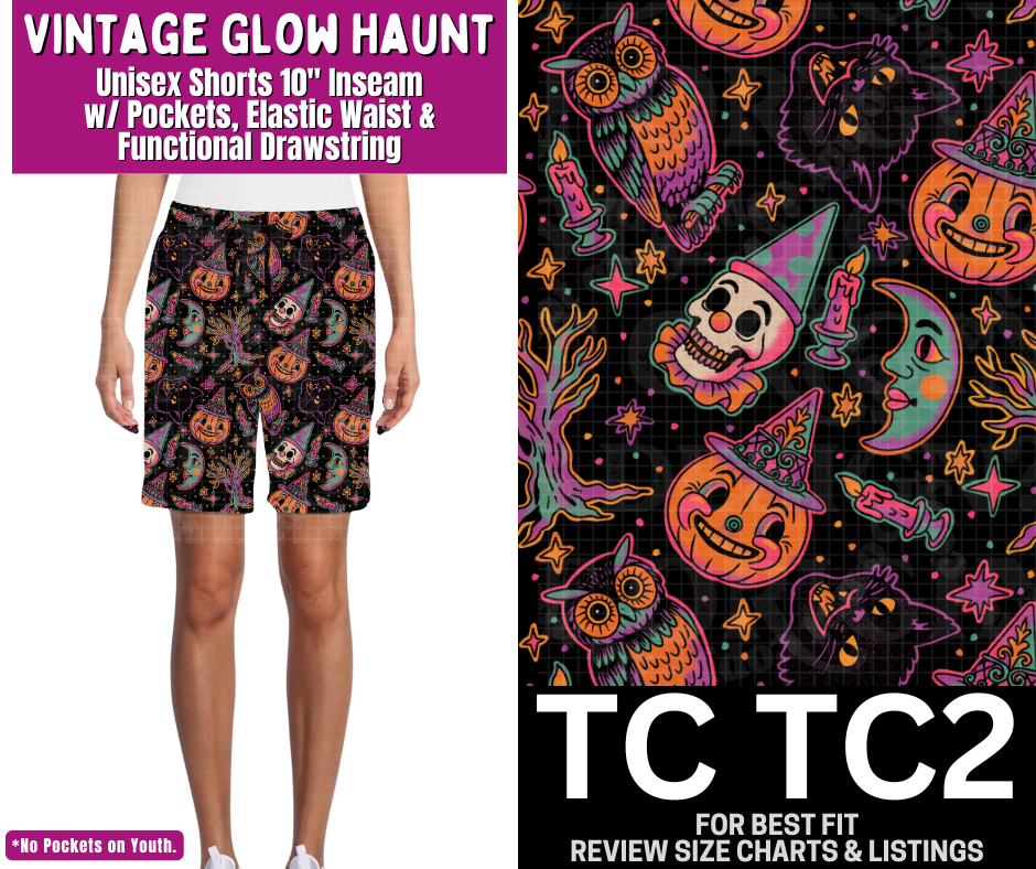 Vintage Glow Haunt Unisex Shorts