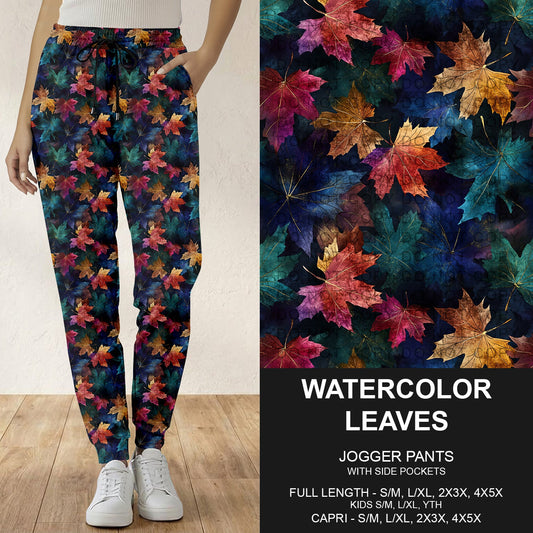 B299 - Preorder Watercolor Leaves Joggers (Closes 7/12. ETA: mid Sept.)