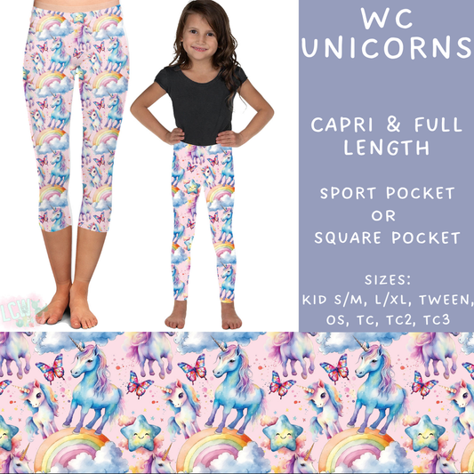 Ready to Ship - WC Unicorns Full Length Leggings - TC & TC2 Sport Pocket