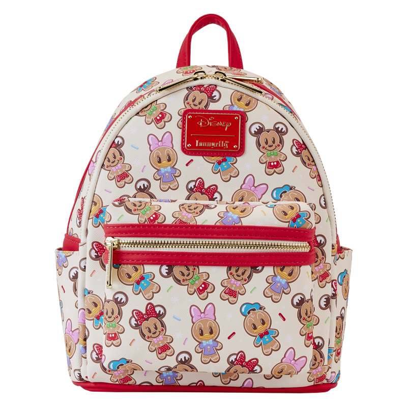 Mickey & Friends Gingerbread Cookie All-Over Print Mini Backpack With Ear Headband Loungefly