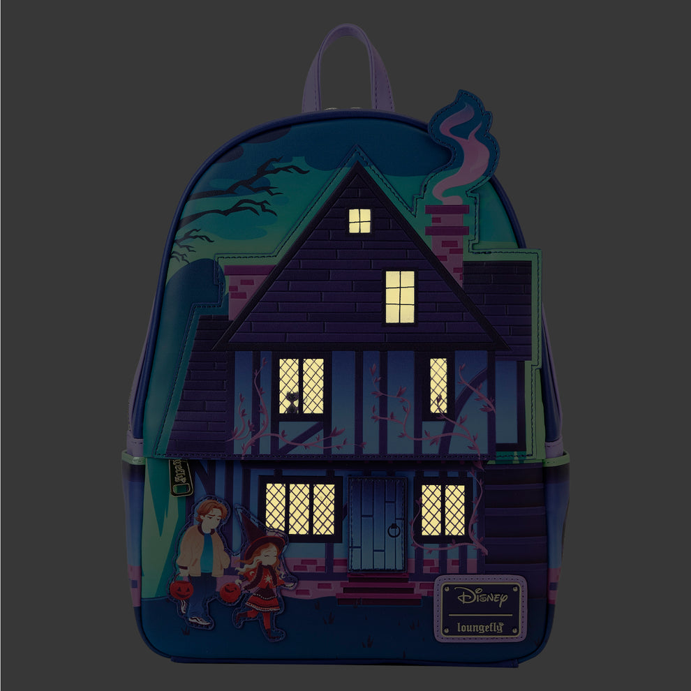 LoungeFly DISNEY HOCUS POCUS SANDERSON SISTERS HOUSE MINI BACKPACK ETA AUG