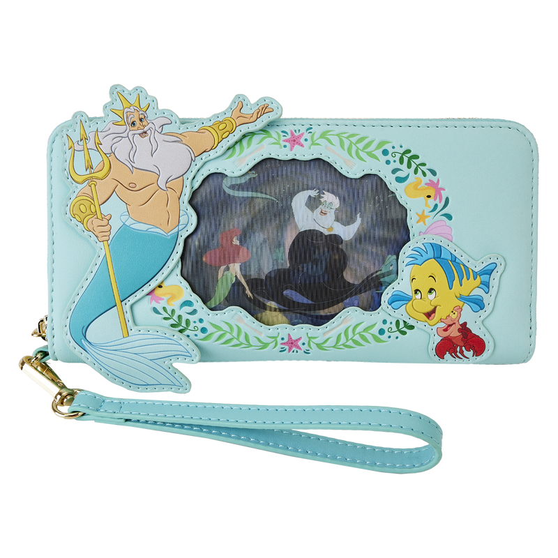 The Little Mermaid Princess Series Lenticular Zip Around Wristlet Wallet Loungefly