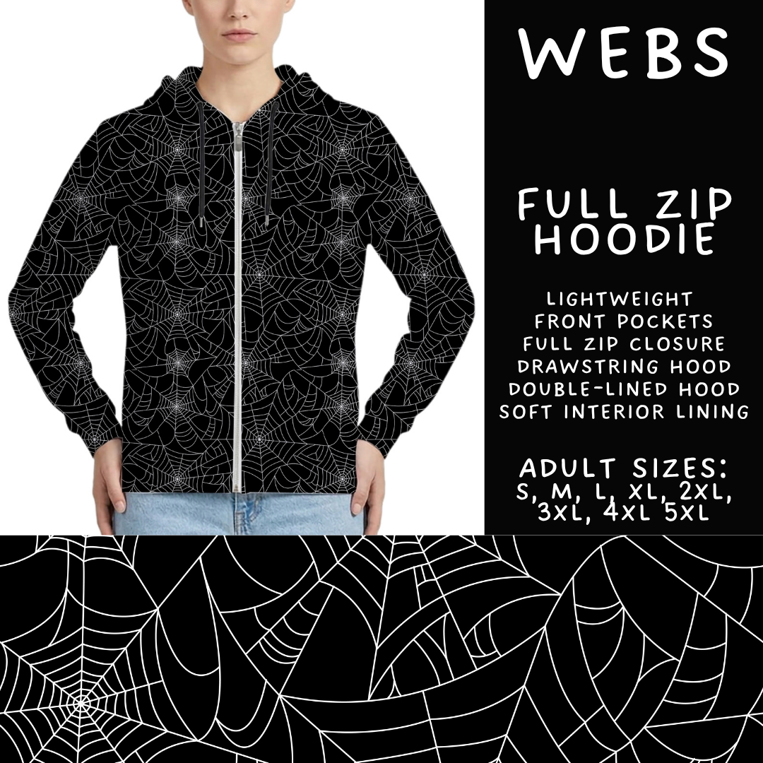 Batch #556 - Halloween 3 - Closes 7/15 - ETA mid Sept - Webs Full Zip Hoodie