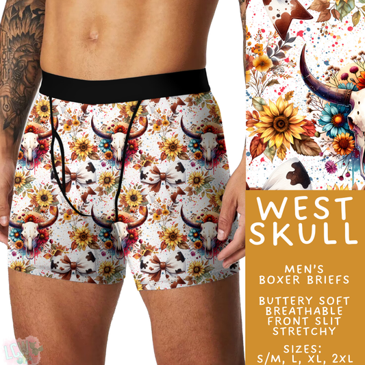 Ready to Ship West Skull Men's Boxer Briefs - Large