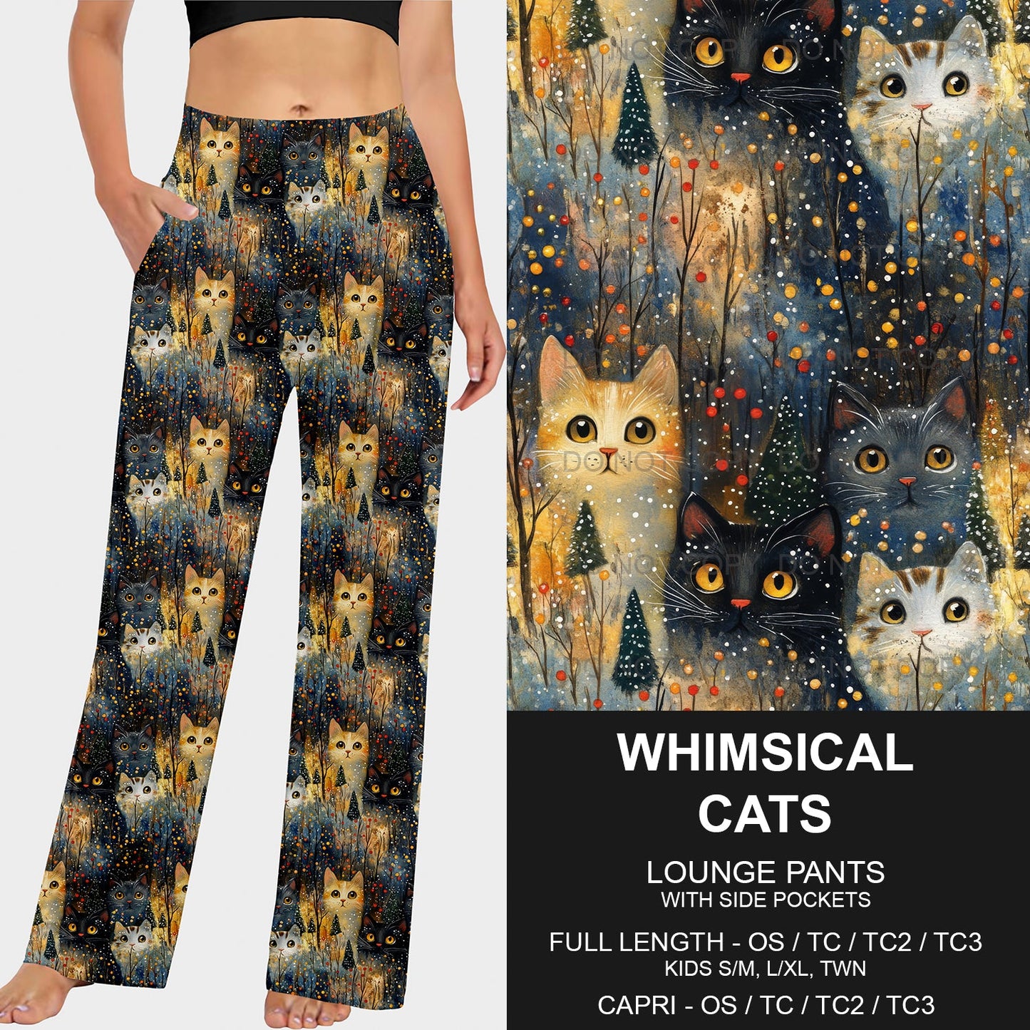 B206 - Preorder Whimsical Cats Lounge Pants (Closes 1/19. ETA: mid April)