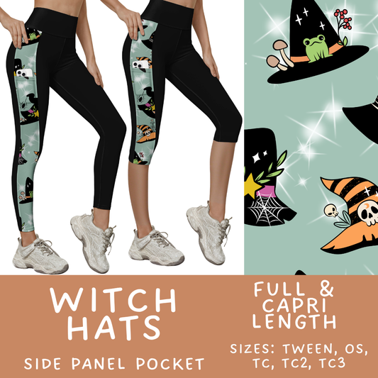 Batch #568 - Halloween Spooky Sets 3 - Closes 8/12 - ETA early October - Witch Hats Pattern Side Pocket Capris & Leggings