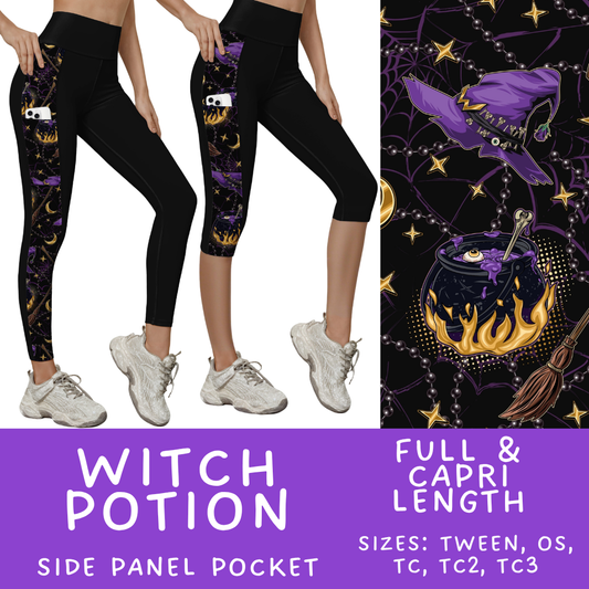 Batch #568 - Halloween Spooky Sets 3 - Closes 8/12 - ETA early October - Witch Potions Pattern Side Pocket Capris & Leggings