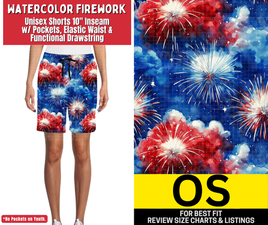 Watercolor Firework Unisex Shorts