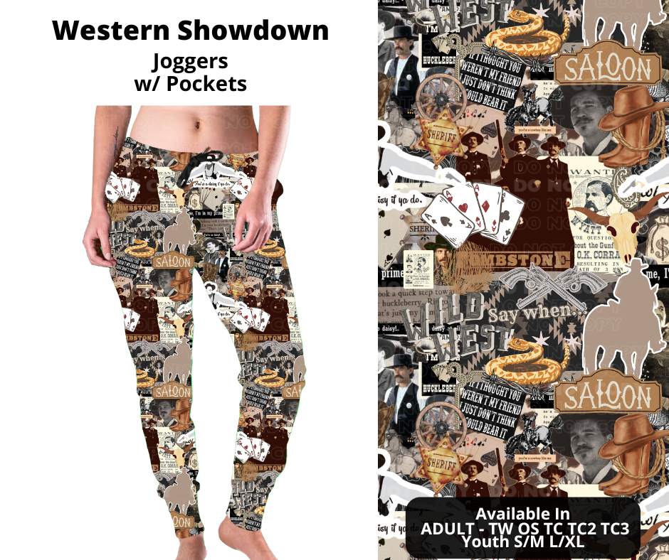 Preorder! Closes 11/27. ETA Feb. Western Showdown Joggers