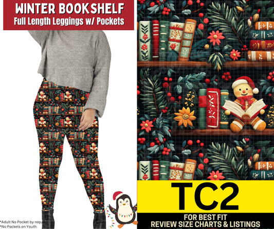Winter Bookshelf Full Length Leggings w/ Pockets