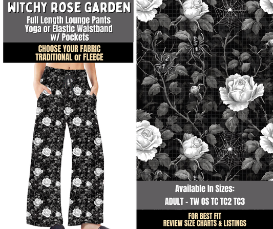 Preorder! Closes 8/3. ETA Nov. Witchy Rose Garden Lounge Pants Choose Fleece or Traditional