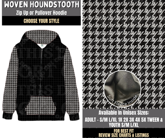 Preorder! Closes 8/3. ETA Nov. Woven Houndstooth Zip-Up or Pullover Hoodie