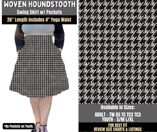 Preorder! Closes 8/3. ETA Nov. Woven Houndstooth Swing Skirt