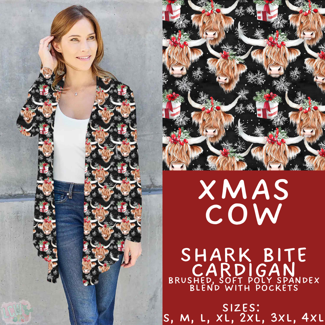 Batch #574 - HalloThanksMas - Closes 8/24 - ETA mid/late October - Xmas Cow Cardigan