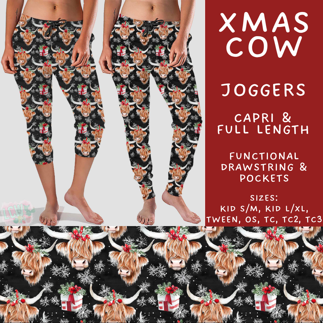 Batch #574 - HalloThanksMas - Closes 8/24 - ETA mid/late October - Xmas Cow Full and Capri Length Joggers